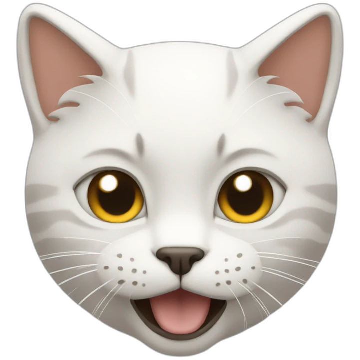 Gato blanco llorando emoji