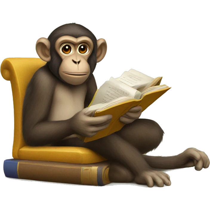 Monkey reading bok emoji