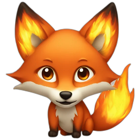 Fox made of fire emoji