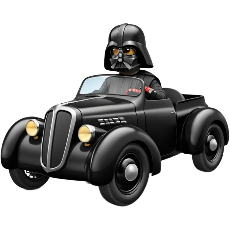 Darth Vader driving a 1951 Jowett Bradford pickup hot rod concept fast emoji