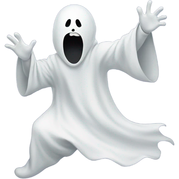 Scary ghost chasing someone  emoji