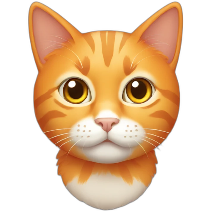 orange cat with anime style emoji
