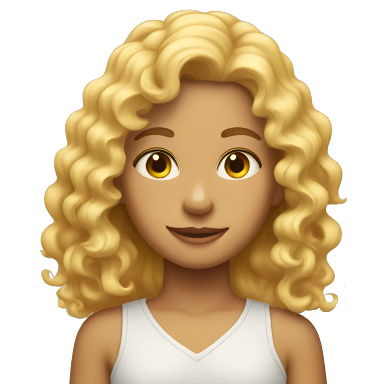 one curly blonde girl with a heart to a honey hair boy emoji