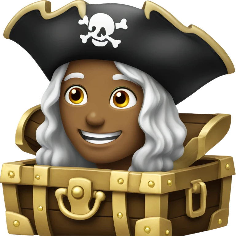 Pirate treasure with diamonds emoji