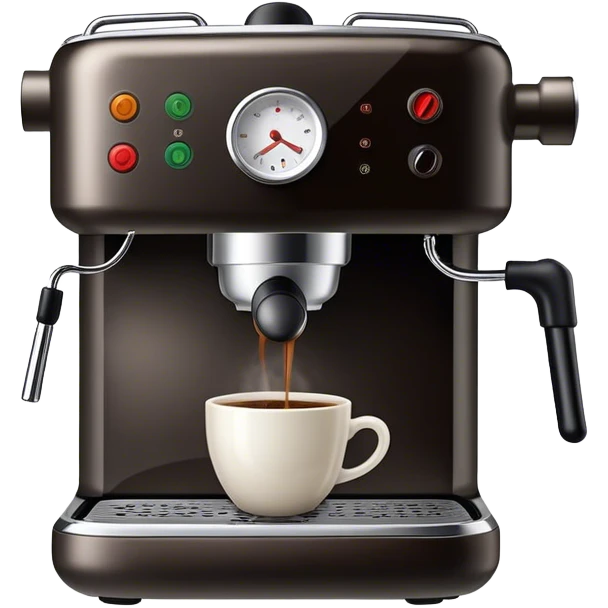 coffee maker making espresso with smoke coming out of the cup emoji