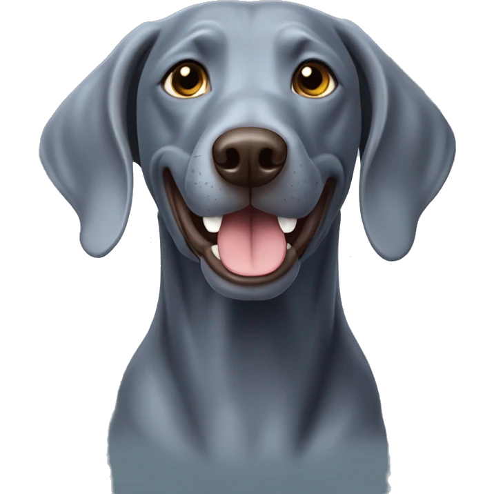 Blue Weimaraner smiling emoji