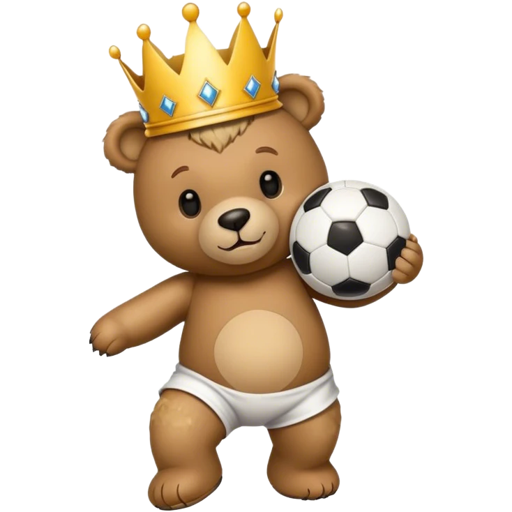 Teddy soccer with a crown  emoji