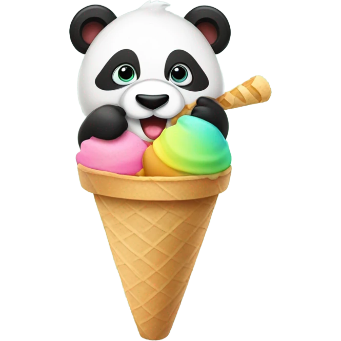 Panda eating ice cream emoji