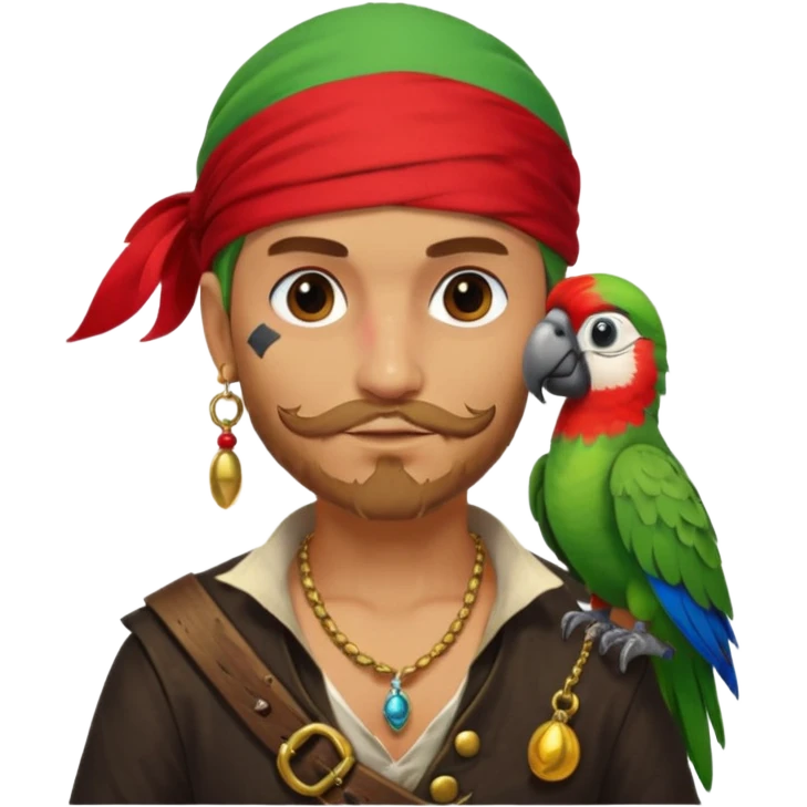pirate and parrot emoji
