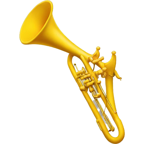 yellow emoji playing trombone  emoji