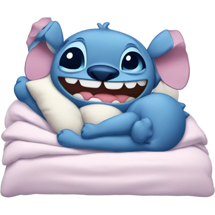 Stitch lying in bed emoji
