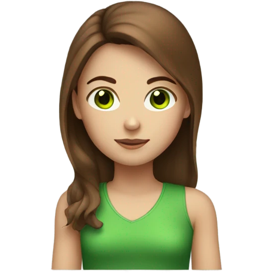 girl with green eyes and brown hair emoji