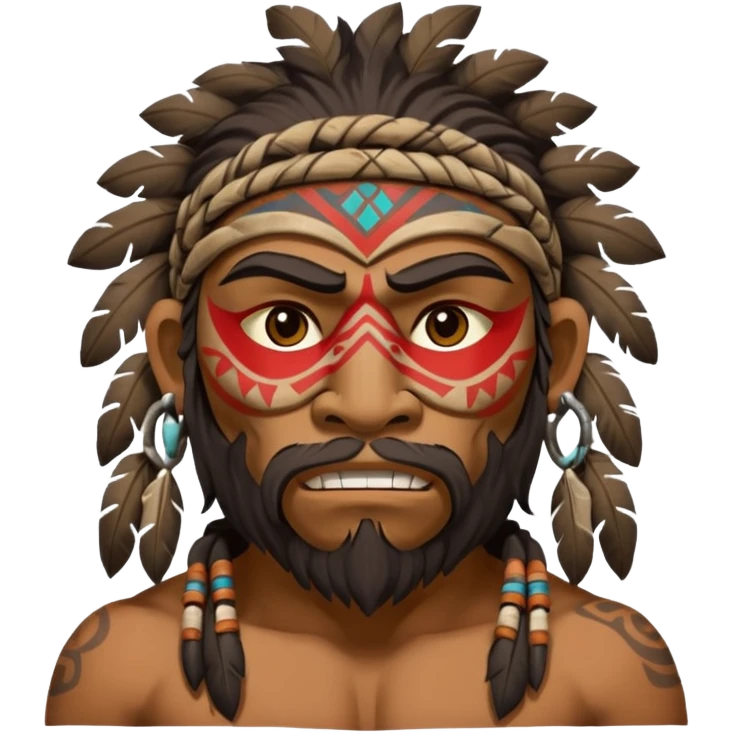 cave man with ritual mask emoji