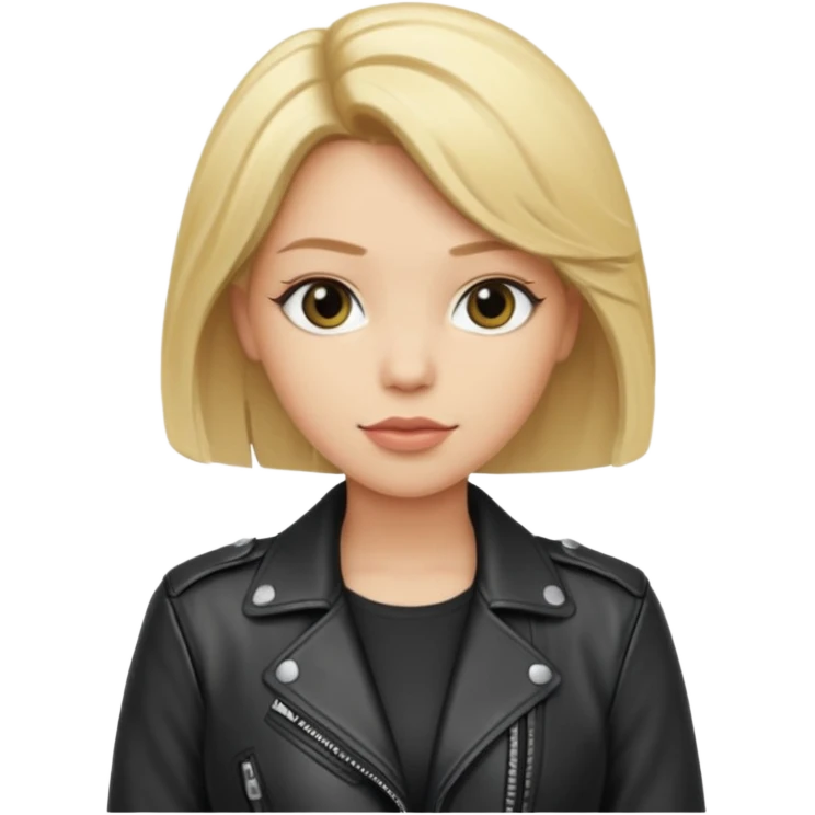 dinah blonde hair jane wear leather jacket emoji