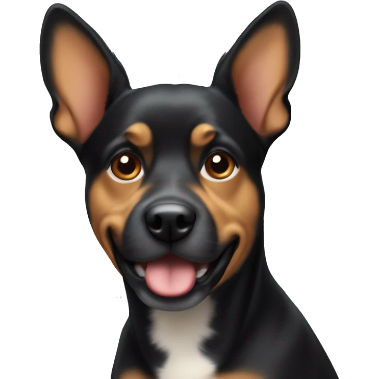 black and tan dog with pointy ears emoji