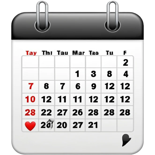 white daily date calendar emoji