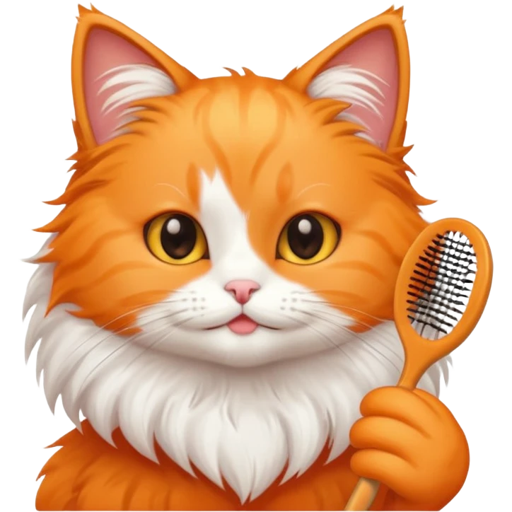 Cute cat brushing hair emoji