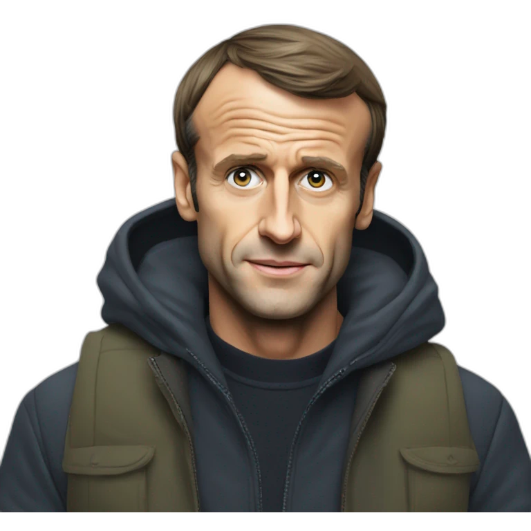 Emmanuel Macron homeless emoji