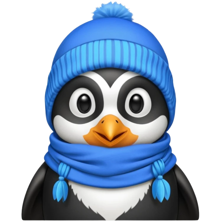 penguin with blue scarf and balaclava  emoji