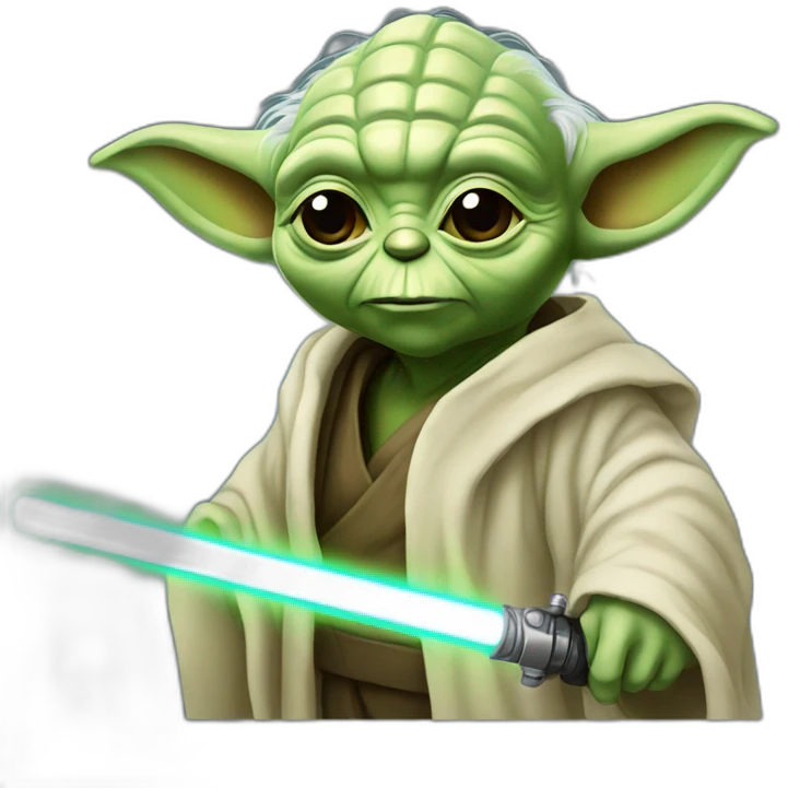 yoda with lightsaber emoji