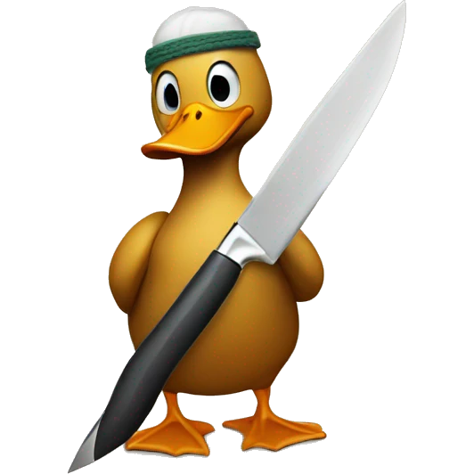 Duck with a knife emoji
