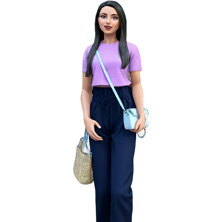 girl with fruit outdoors emoji