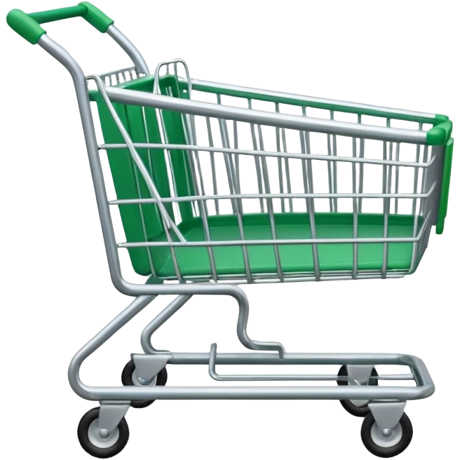 AN EMPTY GREEN SHOPPING TROLLEY emoji