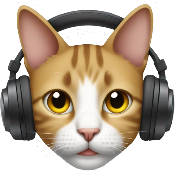 Cat with headphones emoji
