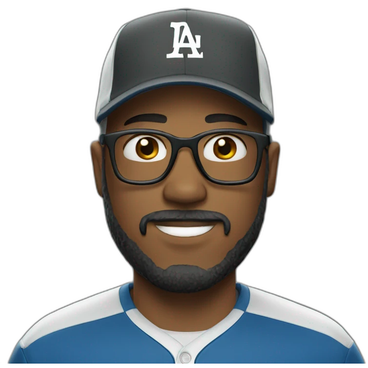 man with glasses and beard and baseball cap emoji