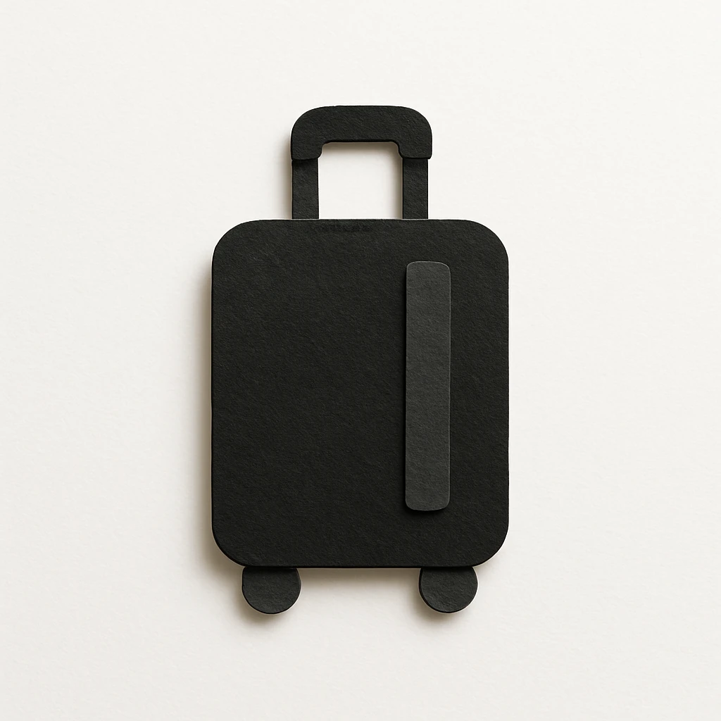 black suitcase with wheels emoji