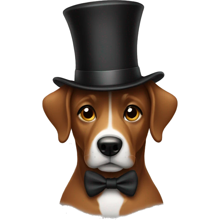 a brown dog with a top hat emoji