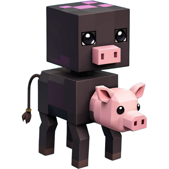 enderman minecraft chevauchant un cochon (clash royale emoji