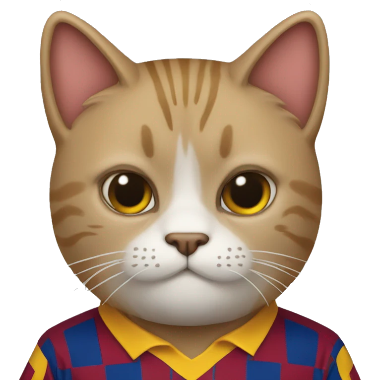 gato con camisa del barcelona fc emoji