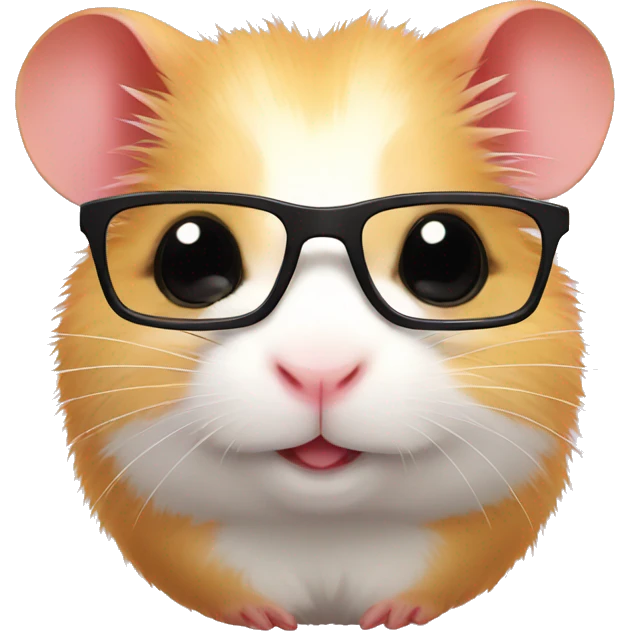 hamster in square glasses designer emoji