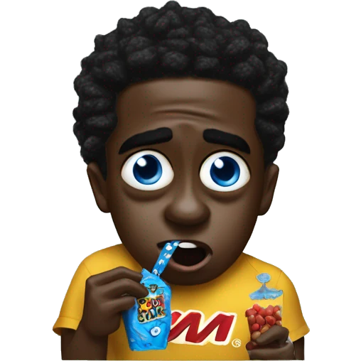 Kodak black eating one blue m&m emoji