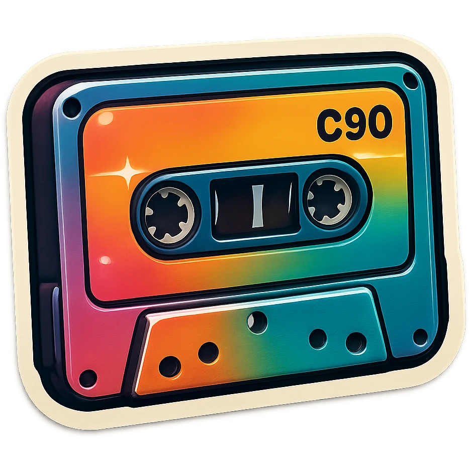 A retro cassette tape emoji
