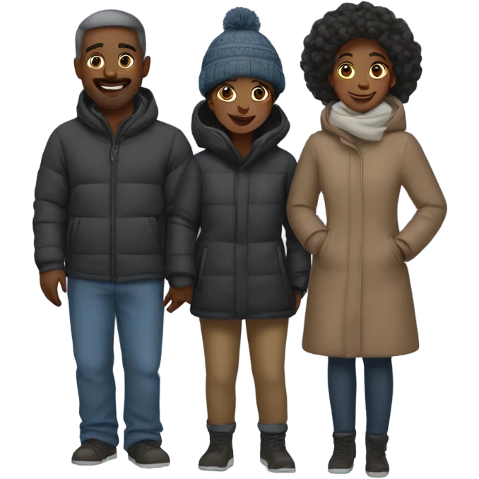 Black family in winter emoji