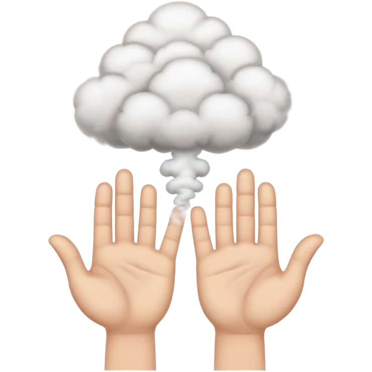 cartoon hands appearing from puffs of smoke emoji