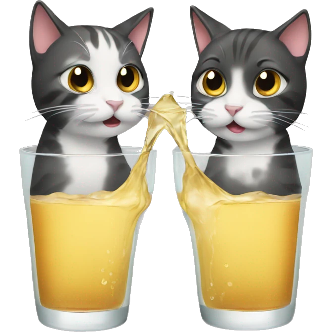 two cats drinking emoji