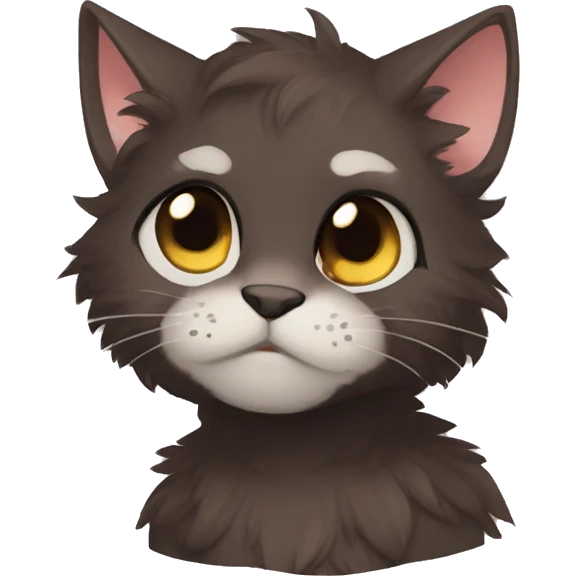 Anthro Shy Cute Cool Edgy Pretty Dark Brown Furry Feline Animal Anthro Sona emoji