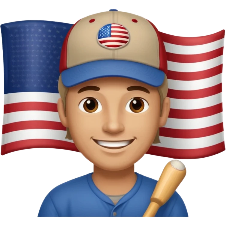 smiling redneck guy with american hat emoji