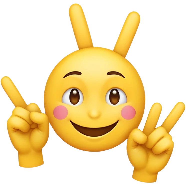 Smiling emoji with two middle fingers on each side  emoji