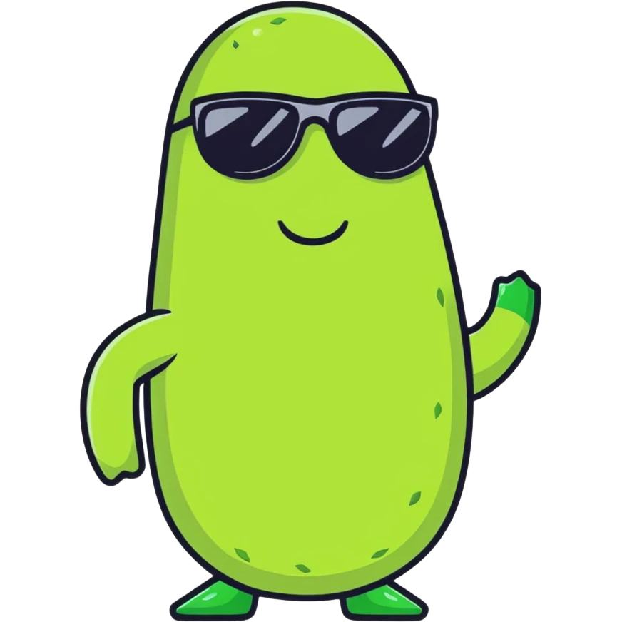 Pickle with sunglasses emoji