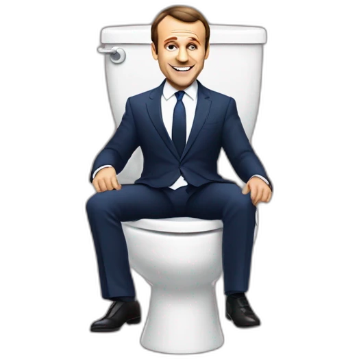 Emanuel Macron qui est sur des toilettes en dansant emoji