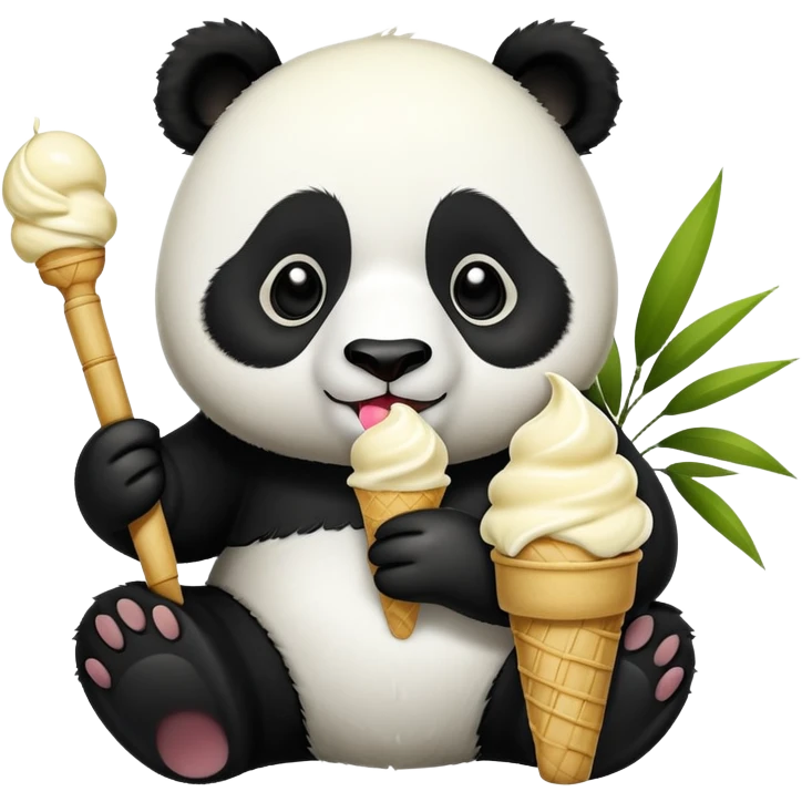 Panda eating ice cream emoji