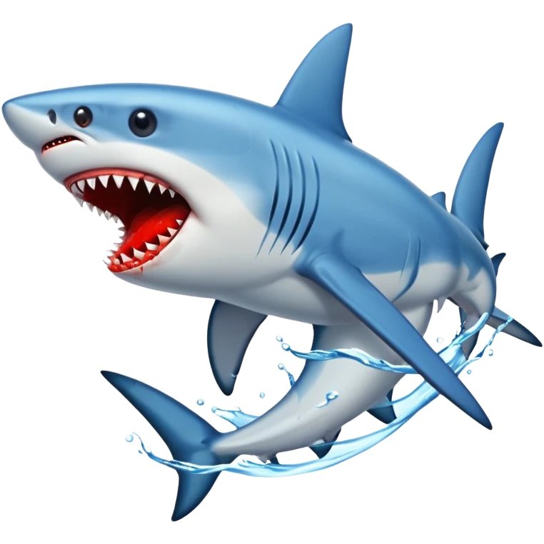 blue Shark attack efferct with blood emoji