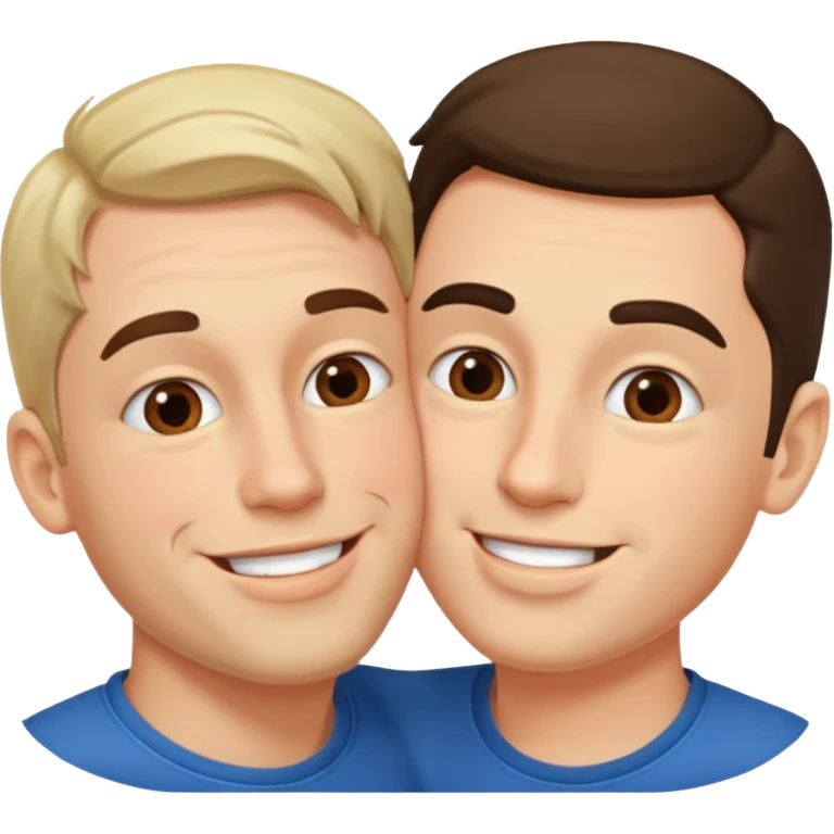 two men kissing each other on the cheek emoji