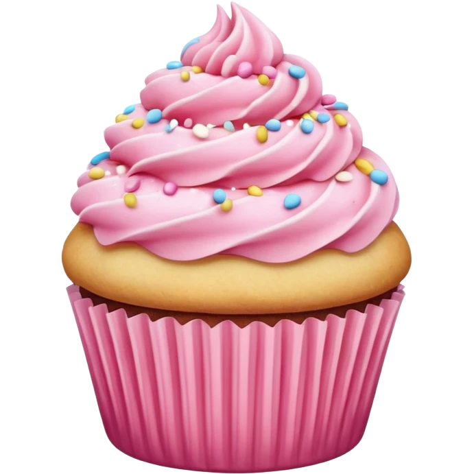 Cupcake with pink icing emoji