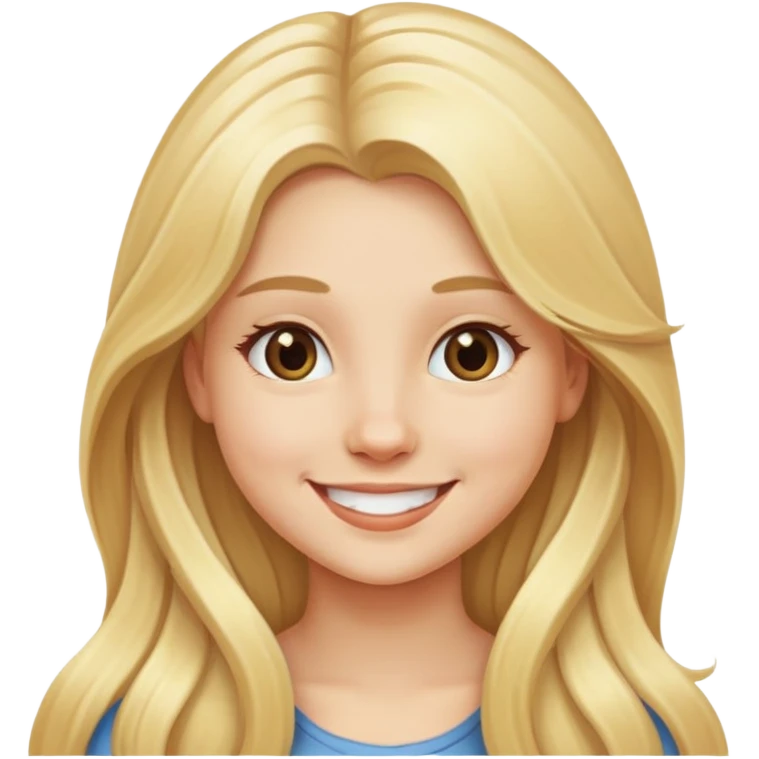 smiling girl with long blonde hair emoji
