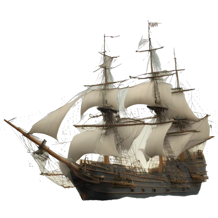 photorealistic england frigate  XVII 
century emoji